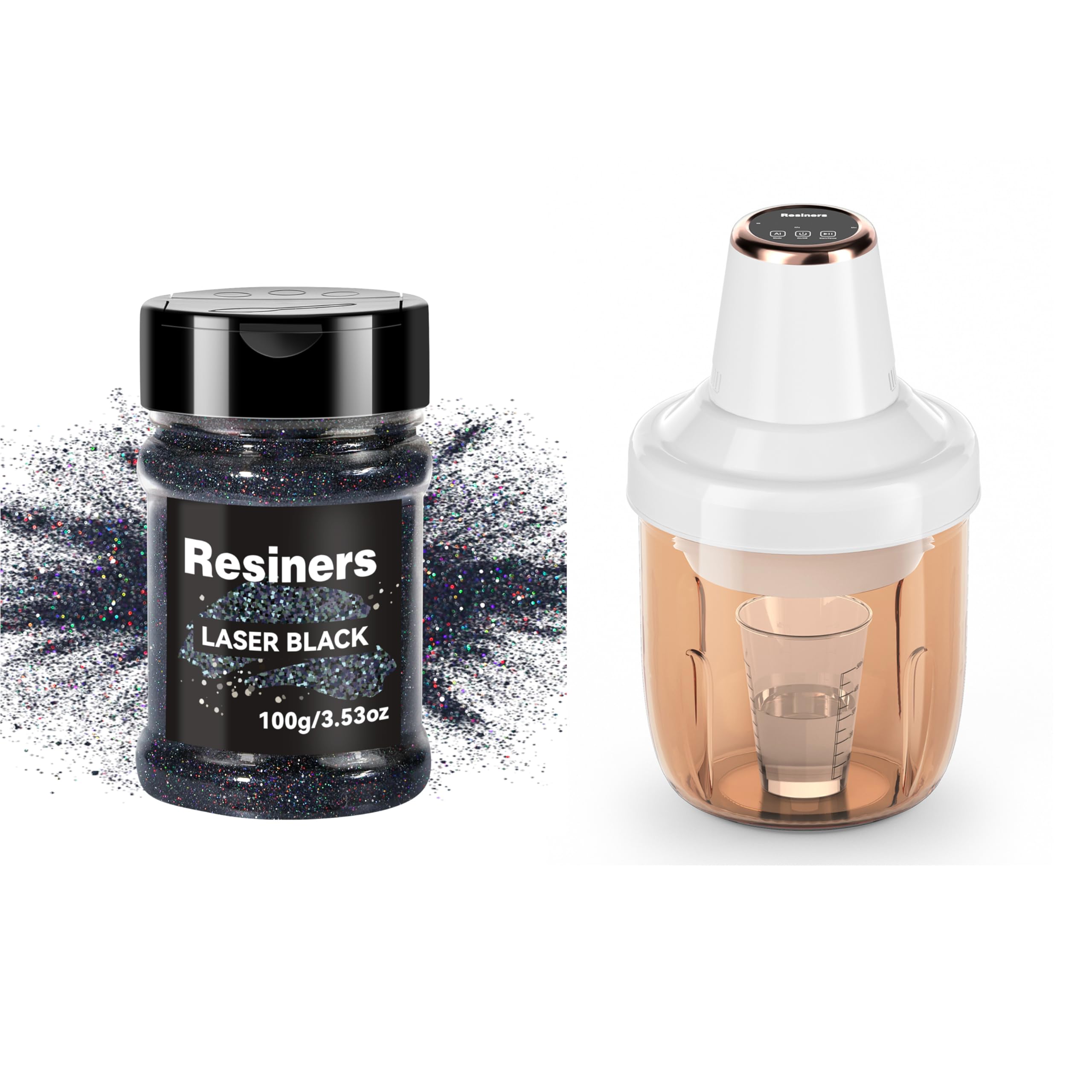  Resiners Resin Bubble Remover & Ultra Fine Glitter Powder,  Quickly Remove 99% Bubble Within 9 Mins, Vacuum Degassing Chamber, Compact  Size Epoxy Resin Airless Machine for Arts Crafts Jewelry Making